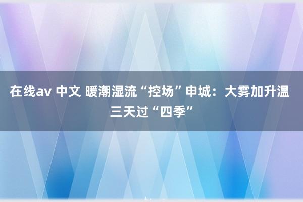 在线av 中文 暖潮湿流“控场”申城：大雾加升温 三天过“四季”