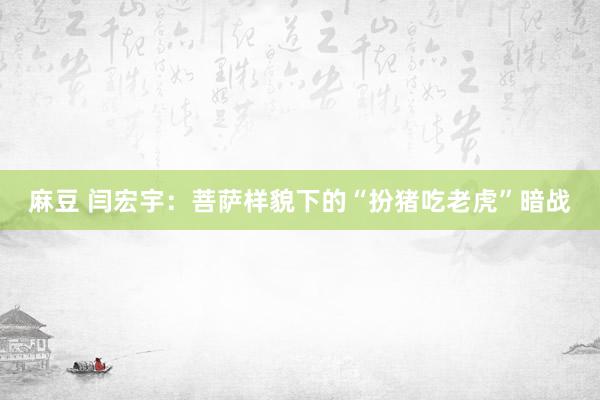 麻豆 闫宏宇：菩萨样貌下的“扮猪吃老虎”暗战