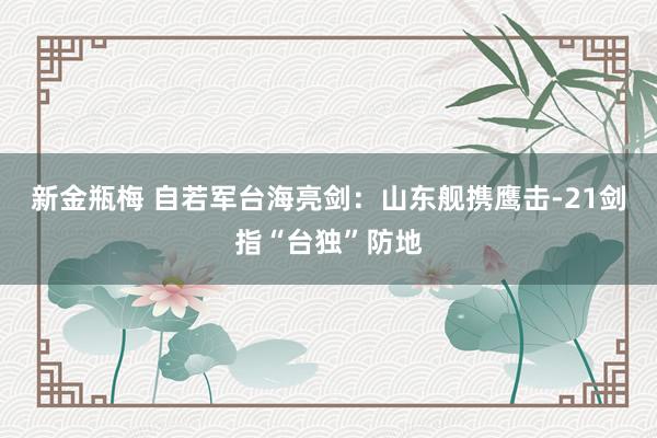 新金瓶梅 自若军台海亮剑：山东舰携鹰击-21剑指“台独”防地
