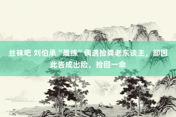 丝袜吧 刘伯承“晨练”偶遇捡粪老东谈主，却因此告成出险，捡回一命
