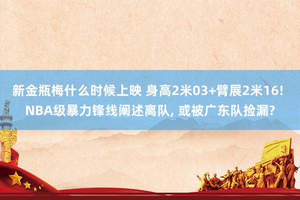 新金瓶梅什么时候上映 身高2米03+臂展2米16! NBA级暴力锋线阐述离队， 或被广东队捡漏?